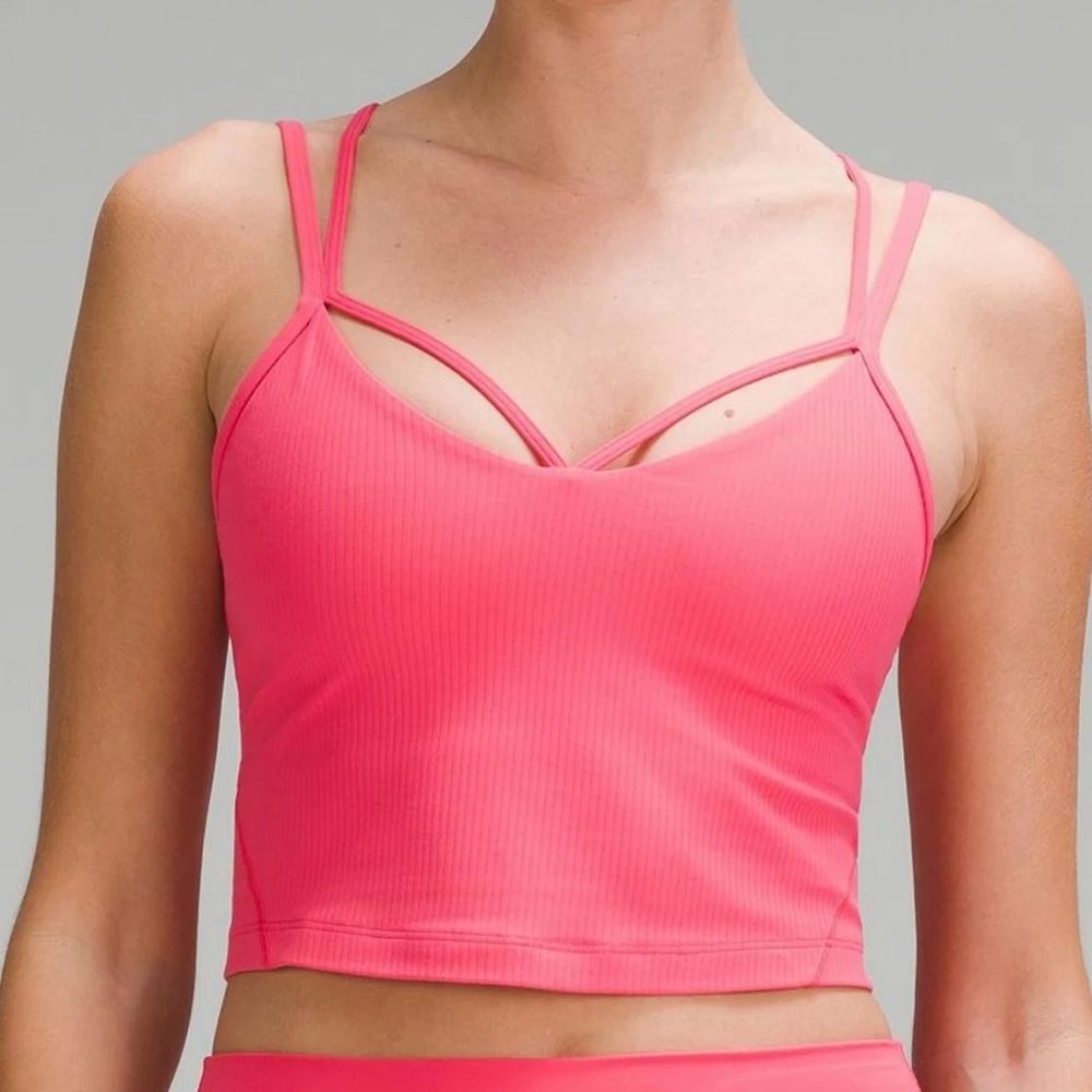 Lululemon Strappy Ribbed Crop Tank Glaze Pink Discontinued Color